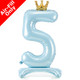 33 inch Sky Blue Crown Number 5 Standing Foil Balloon (1)