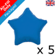 9" Blue Star Foil Balloons (5) - PACKAGED