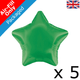 9" Green Star Foil Balloons (5) - PACKAGED