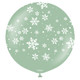 24 inch Snowflake Winter Green Kalisan Latex Balloon (1)