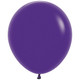 An 18 inch diameter violet purple balloon, manufactured by Sempertex.