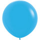 A bright blue balloon with a 3ft diameter, manufactured by Sempertex.
