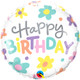18 inch Happy Birthday Retro Daisies Foil Balloon (1)