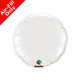 9" Qualatex White Round Foil Balloon (1) - UNPACKAGED