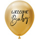18 inch Welcome Baby Print Gold Kalisan Latex Balloons (2)
