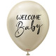 18 inch Welcome Baby Print White Gold Kalisan Latex Balloons (2)