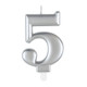 8cm Number 5 Metallic Silver Birthday Candle (1)