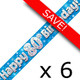 Pack of 6 80th Birthday Blue Banners - 2.7m