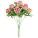 48cm Vintage Pink Rose Bunch - 9 heads (1)