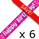 Pack of 6 Birthday Pink Banners - 2.7m