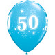 11" Robin's Egg Blue 50 Sparkle-A-Round Latex Balloons (25)