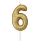 Age Six Gold Glitter Candle (1)