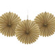 6 inch Gold Tissue Paper Fans (3)