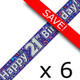 Pack of 6 21st Birthday Streamers Banners - 2.7m