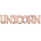UNICORN - 34 inch Rose Gold Foil Letter Balloon Pack (1)