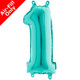 14 inch Tiffany Blue Number 1 Foil Balloon (1)