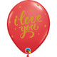 11 inch I Love You Bold Script Red Latex Balloons (25)