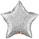 20 inch Silver Glittergraphic Star Foil Balloon (1) - UNPACKAGED
