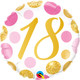 18 inch Age 18 Pink & Gold Dots Foil Balloon (1)