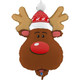 34 inch Smiling Reindeer Head Foil Balloon (1)