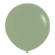 A light eucalyptus green balloon measuring 24" in diameter and manufactured by Sempertex.