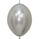 12" Reflex Silver Link-O-Loon Latex Balloons (50)