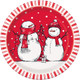 Red Stripes Snowman Paper Plates (8)