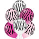 12 inch Zebra Stripes Assorted Latex Balloons (6)