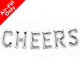 CHEERS - 16 inch Silver Foil Letter Balloon Kit (1)