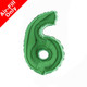 7 inch Green Number 6 Foil Balloon (1) - UNPACKAGED