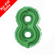 7 inch Green Number 8 Foil Balloon (1) - UNPACKAGED