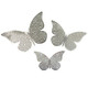 Metallic Silver 3D Butterfly Sticker Decorations (12)