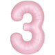 34 inch Unique Matte Lovely Pink Number 3 Foil Balloon (1)