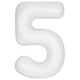 34 inch Unique Matte White Number 5 Foil Balloon (1)