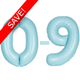 34 inch Unique Matte Blue Numbers Starter Kit - 36 Balloons