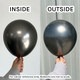12" Mirror Space Grey Kalisan Latex Balloons (50)