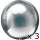 Pack of 3 16" Orbz Silver Foil Balloons (3) - UNPACKAGED