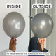 19" Metallic Silver Gemar Latex Balloons (25)