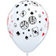 11 inch White Cards & Dice Latex Balloons (25)