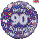 18 inch Birthday Streamers 90th Foil Balloon (1)