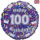 18 inch Birthday Streamers 100th Foil Balloon (1)