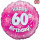 18 inch Happy 60th Birthday Pink Foil Balloon (1)