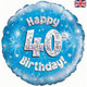 18 inch Happy 40th Birthday Blue Foil Balloon (1)