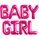 BABY GIRL - 34 inch Magenta Foil Letter Balloon Pack (1)