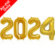 2024 - 16 inch Gold Foil Number Balloon Pack (1)