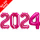 2024 - 16 inch Magenta Foil Number Balloon Pack (1)