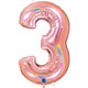 40 inch Holo Glitter Rose Gold Number 3 Foil Balloon (1)