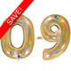 40 inch Holo Glitter Gold Numbers Starter Kit - 36 Balloons