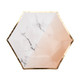 Medium Colour Block Marble Peach Paper Plates (8)