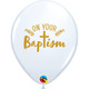 11 inch On Your Baptism Cross White Latex Balloons (25)